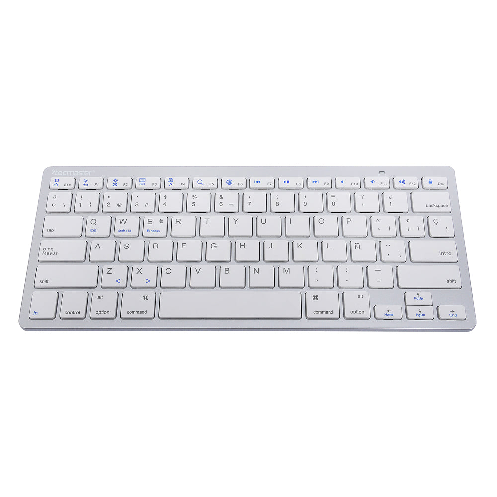 Teclado bluetooth para macbook notebook iMac tablets Tecmaster Silver