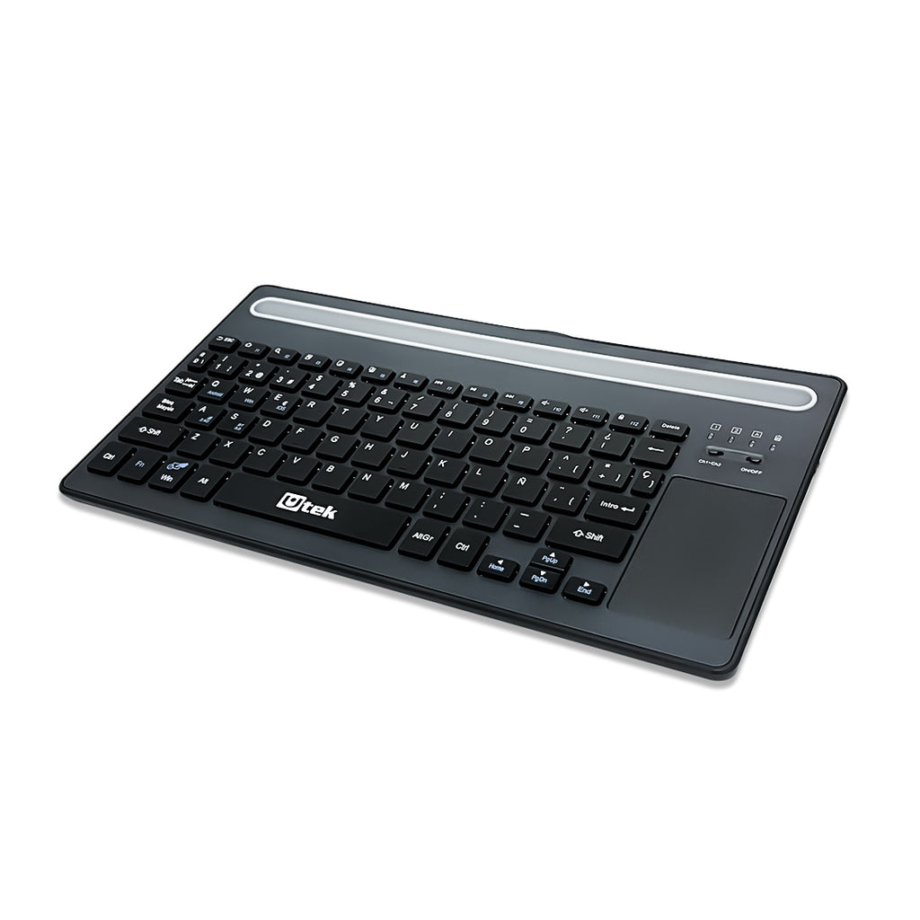 Teclado Inalambrico y Bluetooth Touchpad Recargable UT-KBBT900P