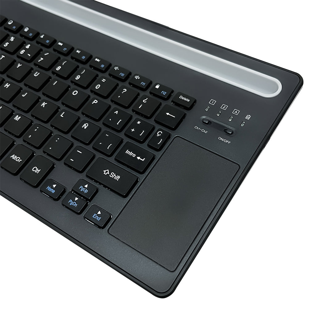 Teclado Inalambrico y Bluetooth Touchpad Recargable UT-KBBT900P