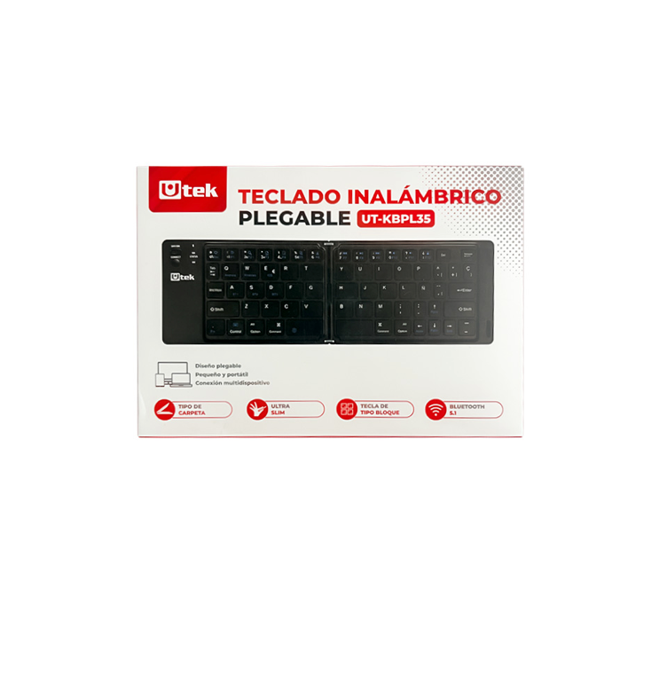 Teclado Bluetooth Plegable UT-KBPL35 para Tablet y Smartphone