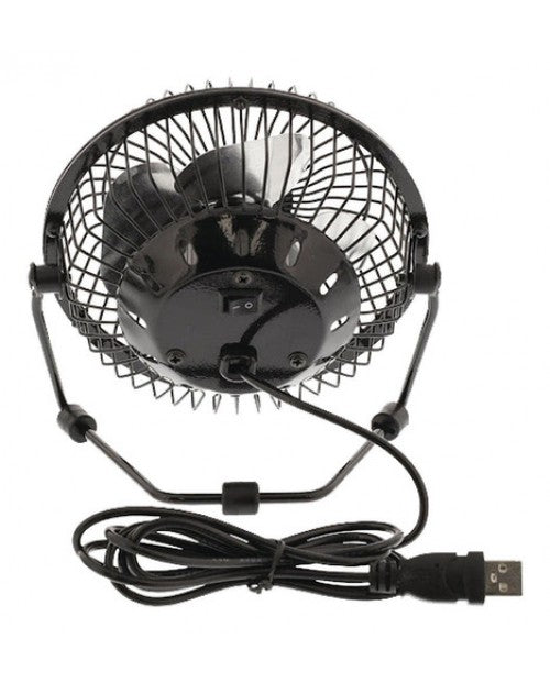 Ventilador metalico USB 4 Pulgadas Negro Factorytech