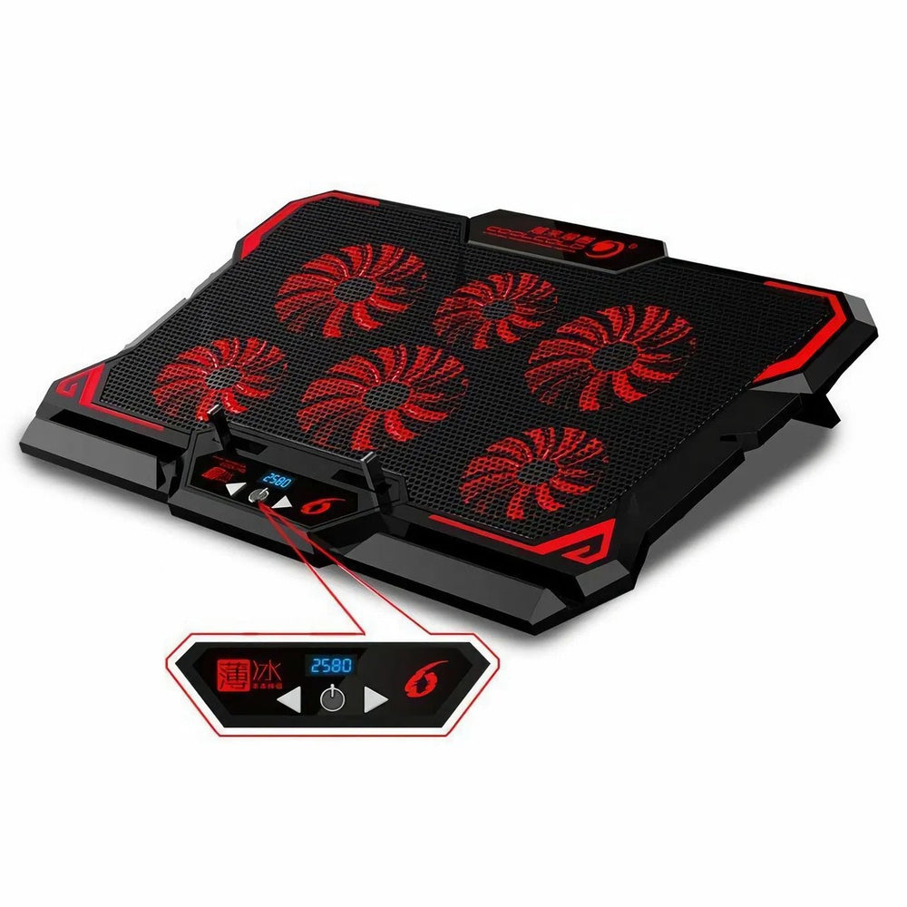 Ventilador Notebook Gamer 13 / 16 Pulgadas 6 Ventiladores Rojo