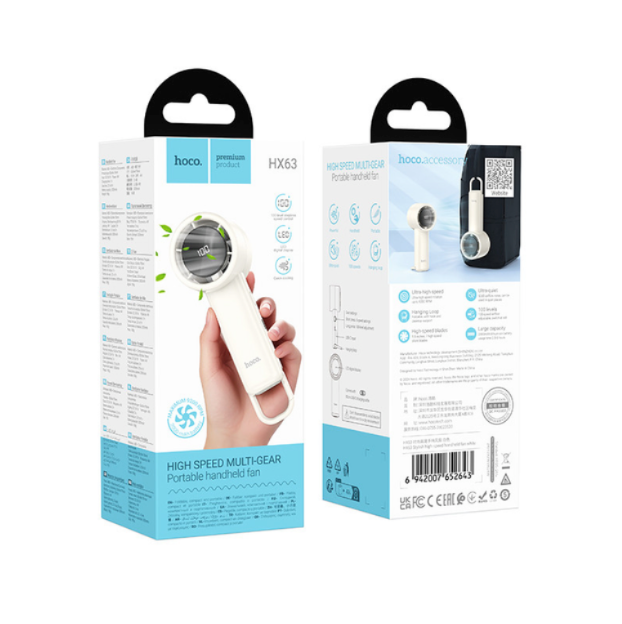 Ventilador Mini Recargable Hoco HX63 con Pantalla LED